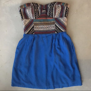 Staring at Stars Tribal Strapless Mini Dress